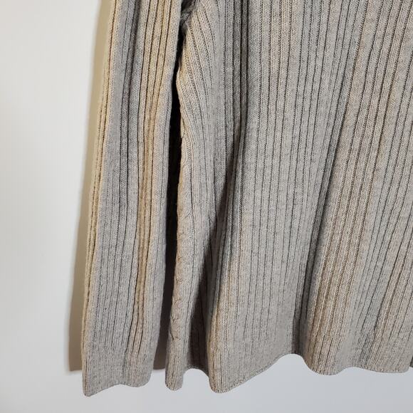 Tasso Elba light grey Lambswool zipper ribbed sweater jacket Size XL - Picture 6 of 9